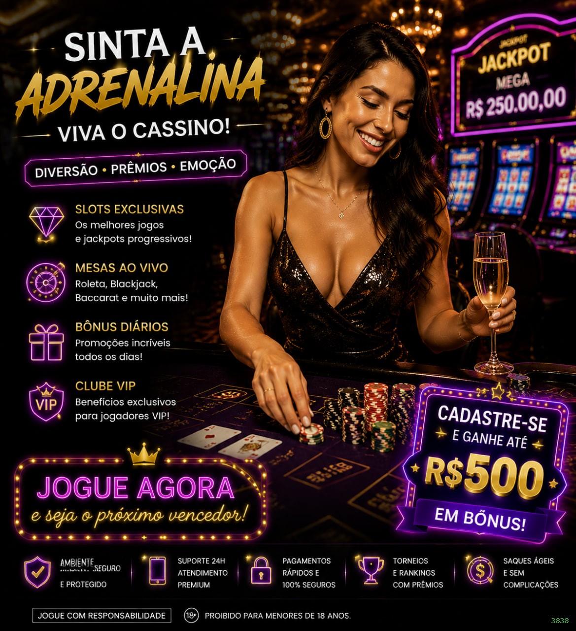 Cassino ao vivo da 3838 com dealers reais